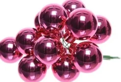 Decoris 10X Mini Glazen Kerstballen Kerststekers/Instekertjes Fuchsia 2 Cm - Fuchsia Kerststukjes Kerstversieringen Glas Online