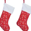 Merkloos 3X Rode Kerstsokken Met Sneeuwvlokken Opdruk 42 Cm - Kerstversiering/Kerstdecoratie Kerstsokken Shop
