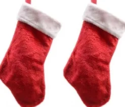 Decoris 2X Rode Pluche Kerstsokken 40 Cm Discount