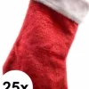 Decoris 25X Rode Pluche Kerstsokken 40 Cm New