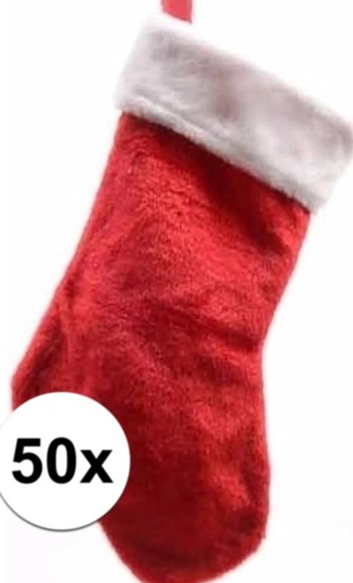 Decoris 50X Rode Pluche Kerstsokken 40 Cm Best
