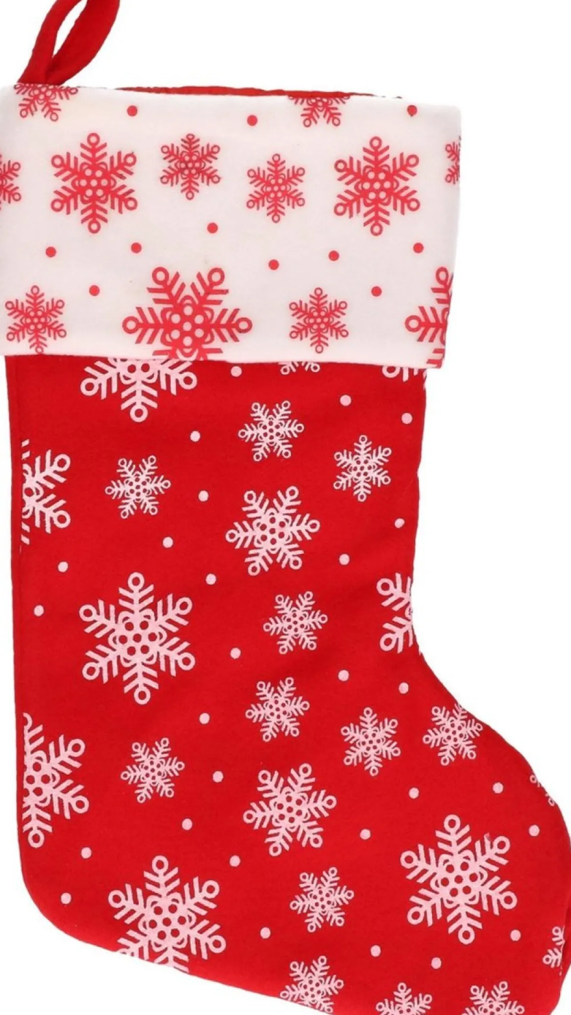 Merkloos 2X Rood/Witte Kerstsokken Met Sneeuwvlokken Print 40 Cm - Kerstversiering/Kerstdecoratie Sokken Outlet