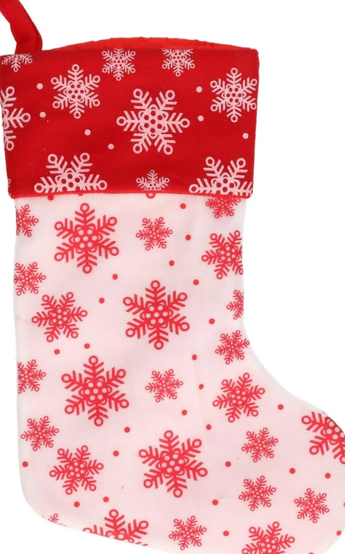 Merkloos 2X Rood/Witte Kerstsokken Met Sneeuwvlokken Print 40 Cm - Kerstversiering/Kerstdecoratie Sokken Cheap