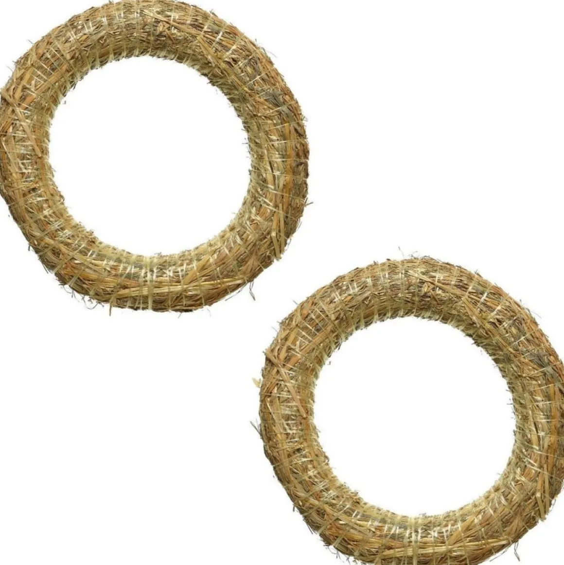 Merkloos 2X Stro Kerstkrans Om Te Decoreren 20 Cm - Kerst Deurkransen - Strokransen Online