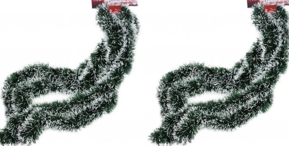 Merkloos 3X Stuks Besneeuwde Folie Slingers/Kerstslingers 270 Cm - Kerstversiering Slingers Shop