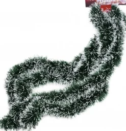 Merkloos 2X Stuks Besneeuwde Folie Slingers/Kerstslingers 270 Cm - Kerstversiering Slingers Clearance