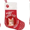 Merkloos 3X Stuks Dieren Kerstsokken Voor Katten/Poezen 37 X 30 Cm - Kerstaccessoires Voor Dieren/Huisdieren - Kerstok Voor De Kat/Poes Online