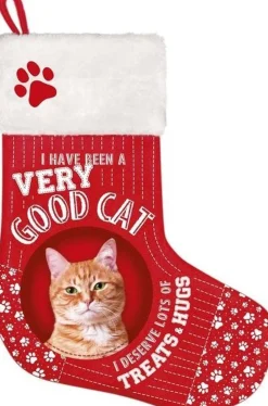Merkloos 3X Stuks Dieren Kerstsokken Voor Katten/Poezen 37 X 30 Cm - Kerstaccessoires Voor Dieren/Huisdieren - Kerstok Voor De Kat/Poes Online