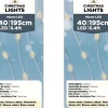 Lumineo Kerstlichtsnoeren^2X Stuks Draadverlichting Zilverdraad 40 Warm Witte Lampjes - 1195 Cm - Kerstverlichting Lichtsnoeren Op Batterijen