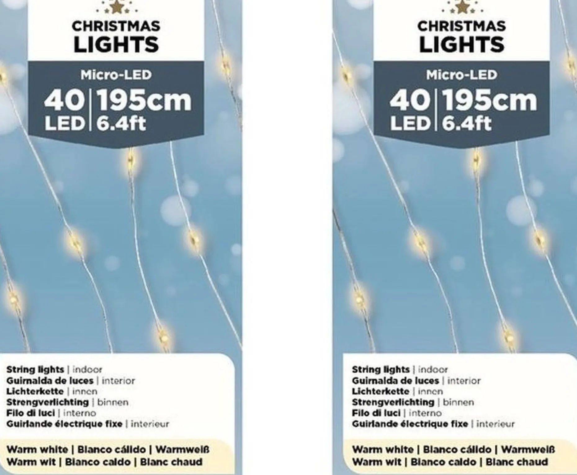 Lumineo Kerstlichtsnoeren^2X Stuks Draadverlichting Zilverdraad 40 Warm Witte Lampjes - 1195 Cm - Kerstverlichting Lichtsnoeren Op Batterijen