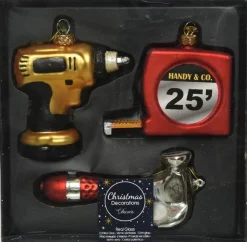 Decoris 3X Stuks Glazen Kersthangers Gereedschap Kerstornamenten - Kerstboomversiering Fashion