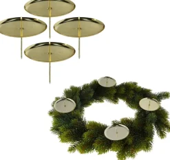 CEPEWA 4X Stuks Kaarsenhouders/Waxinelichthouders Goud Voor In Een Kerststukje Clearance