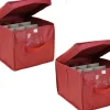 Bellatio Decorations Kerstspullen Opbergers^4X Stuks Kerstballen Opruimen/Opbergen Opbergbox Voor 24 Kerstballen 30 X 39 - Kerstballen Boxen/Dozen