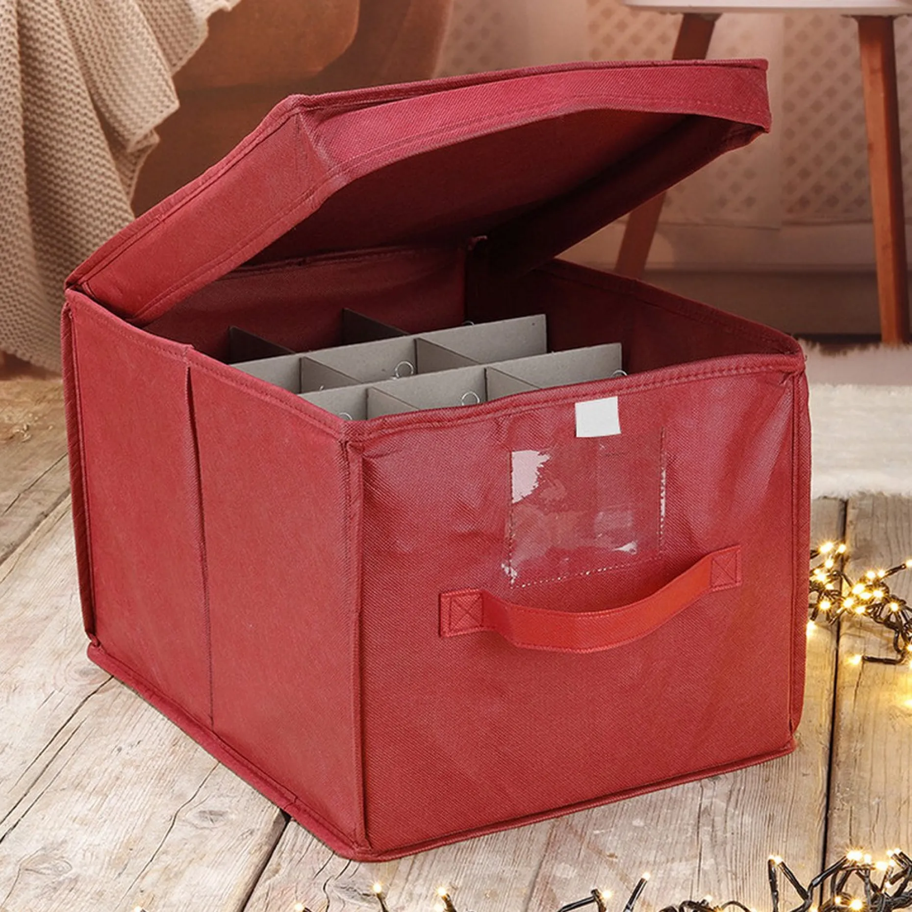 Bellatio Decorations Kerstspullen Opbergers^3X Stuks Kerstballen Opruimen/Opbergen Opbergbox Voor 24 Kerstballen 30 X 39 - Kerstballen Boxen/Dozen