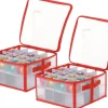Merkloos Kerstspullen Opbergers^2X Stuks Kerstballen Opruimen/Opbergen Opbergboxen 30 X 30 X 15 Cm - Kerstversiering Opbergdozen Voor 32X Kerstballen
