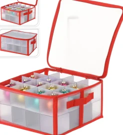 Merkloos Kerstspullen Opbergers^2X Stuks Kerstballen Opruimen/Opbergen Opbergboxen 30 X 30 X 15 Cm - Kerstversiering Opbergdozen Voor 32X Kerstballen