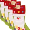Merkloos 4X Stuks Kerstsokken Met 3D Kerstman 50 Cm - Kerstversiering Flash Sale