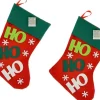 Merkloos 2X Stuks Kerstsok Rood/Groen Ho Ho Ho 45 Cm Cm - Kerstversiering/Kerstdecoratie Kerstsokken Hot