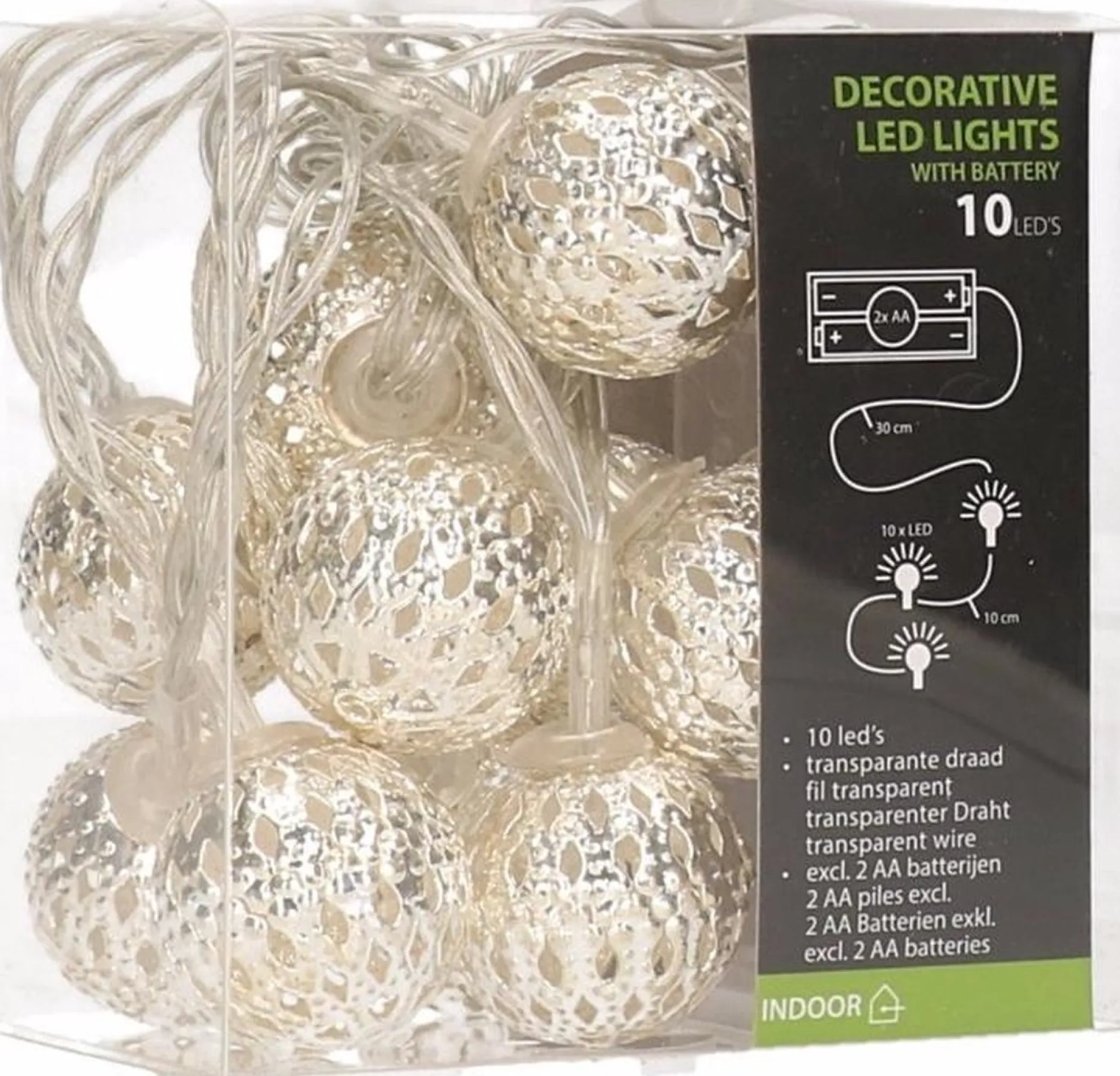 Cosyu0026Trendy Kerstlichtsnoeren^2X Stuks Kerstverlichting Kerstballen Slingers Met Led Licht 90 Cm - Kerstlampjes/Kerstlichtjes Lichtslingers Met Kerstballen