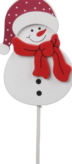 Othmara decorations 10X Stuks Prikkers/Stekers Met Sneeuwpop 7,5 Cm - Kerststukje Maken Onderdelen - Instekers/Prikkers/Stekers Cheap