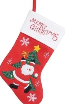 Merkloos 2X Stuks Rode Kerstsokken Van 25 X 40 Cm - Huis Decoratie Kerstversieringen/Kerst Artikelen Cheap
