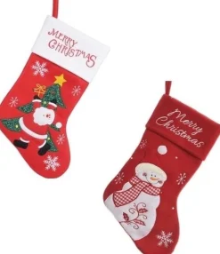 Merkloos 2X Stuks Rode Kerstsokken Van 25 X 40 Cm - Huis Decoratie Kerstversieringen/Kerst Artikelen Best