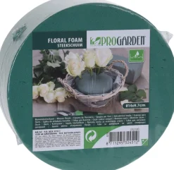 Pro Garden 1X Stuks Steekschuim/Oase Nat Rond Groen D14 X H7 Cm Best Sale