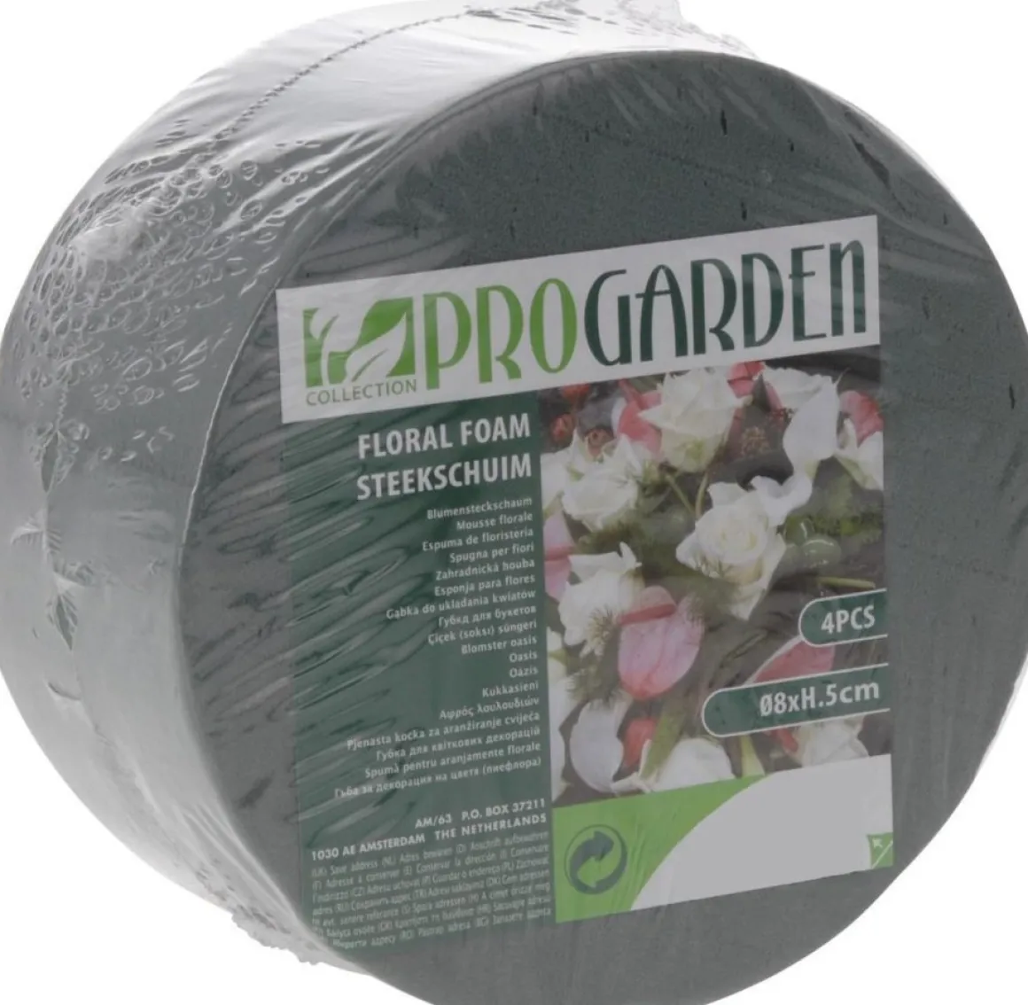 Pro Garden 1X Stuks Steekschuim/Oase Nat Rond Groen D14 X H7 Cm Best Sale
