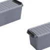 Merkloos Kerstspullen Opbergers^2X Stuks Sunware Q-Line Opbergboxen/Opbergdozen 1,3 Liter 20 X 15 X 14 Cm Kunststof - Praktische Opslagboxen
