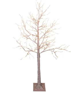 Lumineo Verlichte Kerstfiguren^2X Stuks Verlichte Figuren Witte Lichtboom/Metalen Boom/Berkenboom Met 120 Led Lichtjes 130 Cm - Kerstversiering/Kerstdecoratie