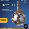 Lumineo Verlichte Kerstfiguren^1X Stuks Verlichte Glazen Kerstballen Aan Touw Met 30 Lampjes Zilver/Warm Wit 15 Cm - Decoratie Kerstballen Met Licht