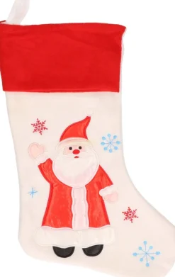 Merkloos 2X Stuks Witte Kerstsokken Met Sneeuwpoppen En Kerstmannen Print 48 Cm - Kerstversiering/Kerstdecoratie Sokken Best Sale