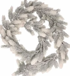 Merkloos 1X Witte Kerstguirlande 180 Cm - Dennenslingers Flash Sale