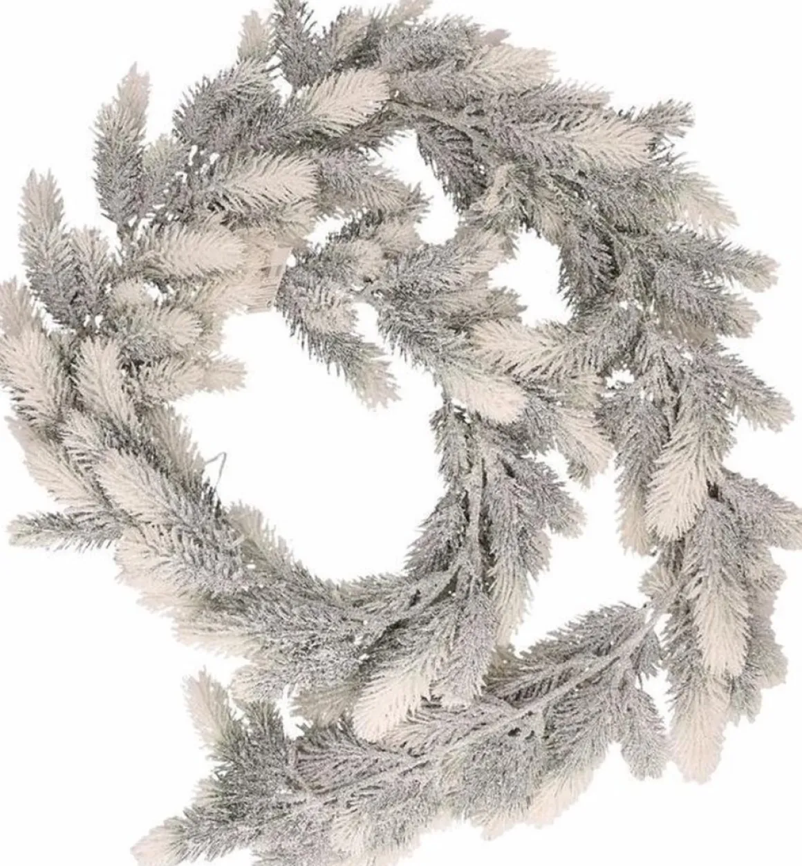 Merkloos 1X Witte Kerstguirlande 180 Cm - Dennenslingers Flash Sale