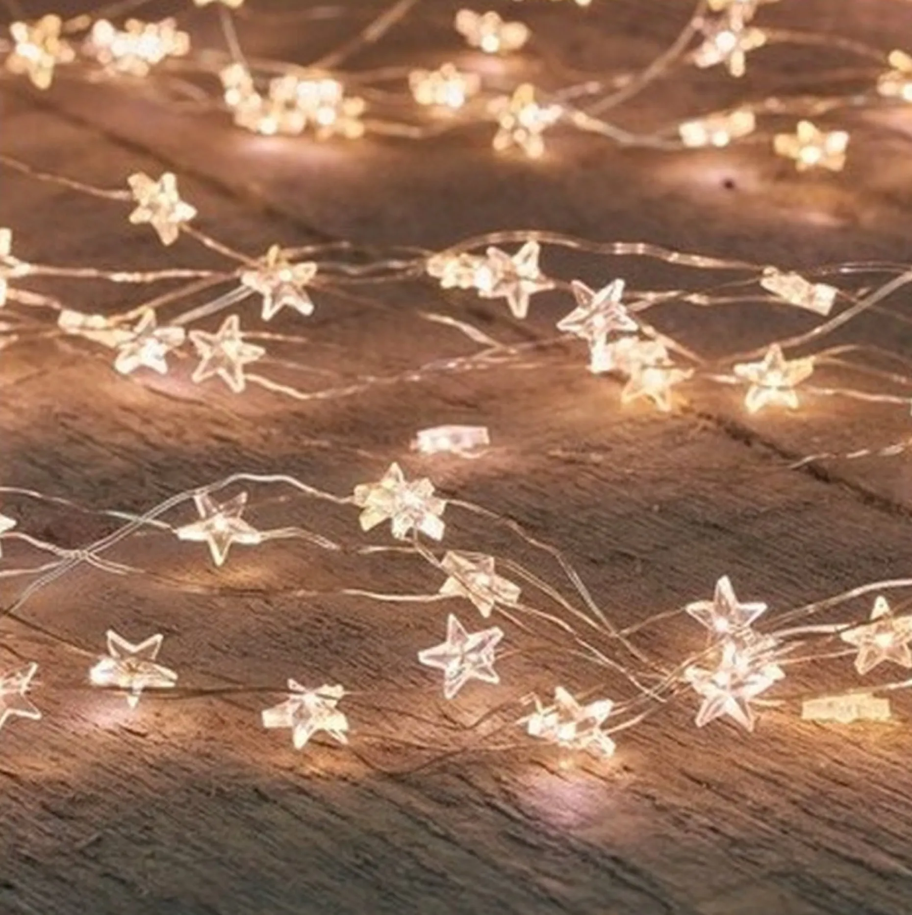 Anna's Collection Kerstlichtsnoeren^2X Zilveren Sterren Kerstverlichting Met Timer Warm Wit 1 Meter - Sfeerverlichting - Kerstversiering Voor Binnen Gebruik