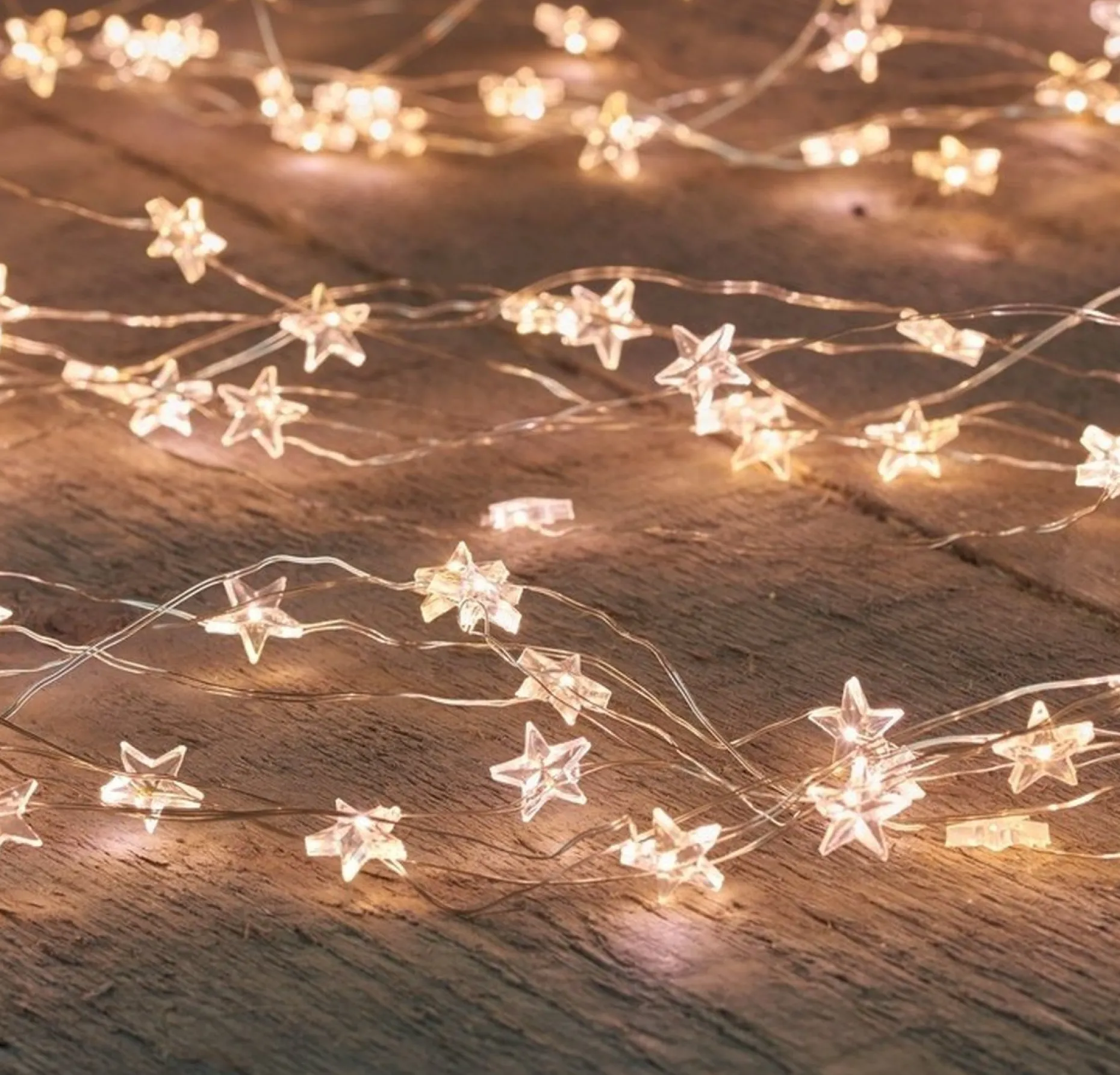 Anna's Collection Kerstlichtsnoeren^3X Zilveren Sterren Kerstverlichting Met Timer Warm Wit 1 Meter - Sfeerverlichting - Kerstversiering Voor Binnen Gebruik