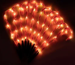 WT trading Verlichte Kerstfiguren^Zuurstok Kerstverlichting – 10 Zuurstokken – Inclusief Grondpennen